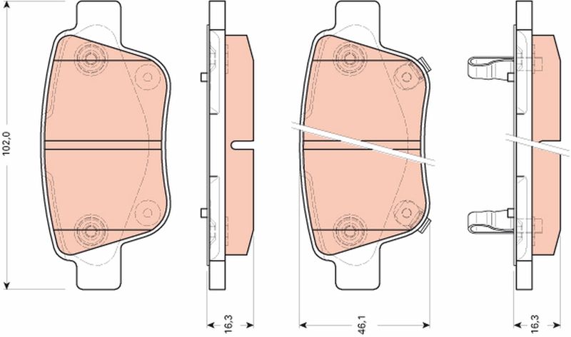 Brake Pad Set, disc brake TRW GDB3456