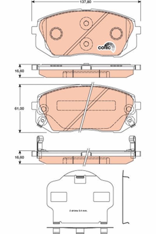 Brake Pad Set, disc brake TRW GDB3461