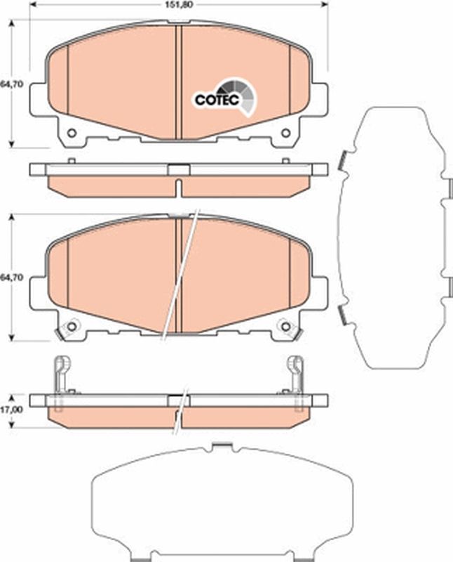 Brake Pad Set, disc brake TRW GDB3477