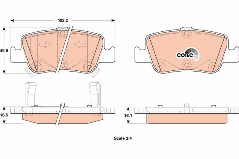 Brake Pad Set, disc brake TRW GDB3480