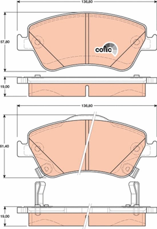 Brake Pad Set, disc brake TRW GDB3481