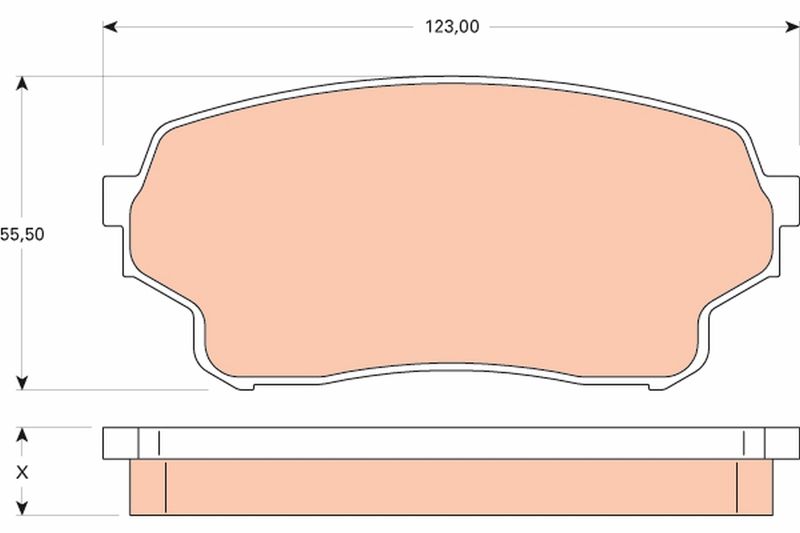 Комплект гальмівних накладок, дискове гальмо TRW GDB3490