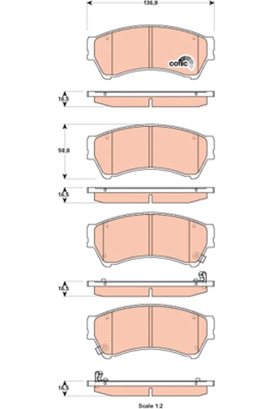 Brake Pad Set, disc brake TRW GDB3501