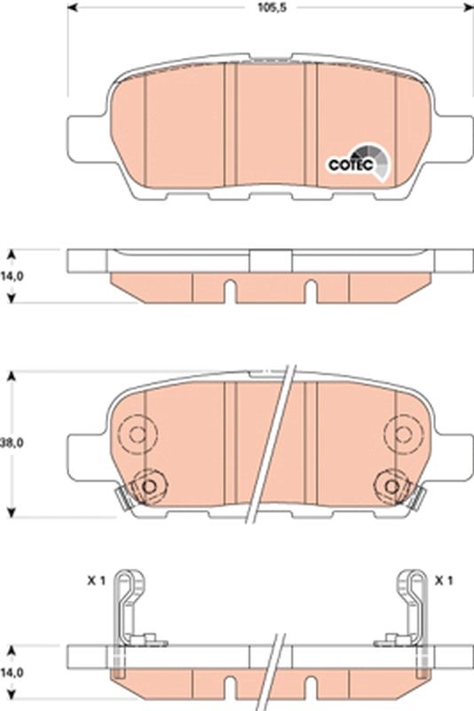 Brake Pad Set, disc brake TRW GDB3507