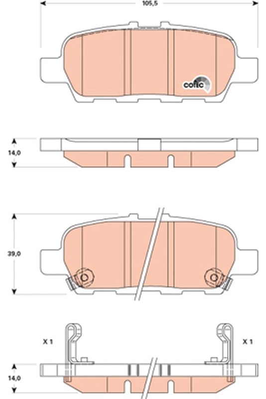 Brake Pad Set, disc brake TRW GDB3508