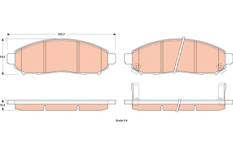 Brake Pad Set, disc brake TRW GDB3520