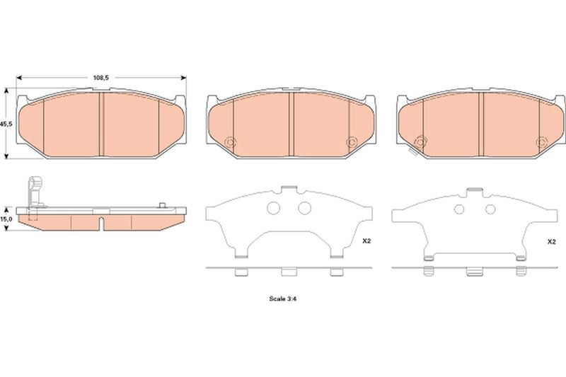 Brake Pad Set, disc brake TRW GDB3522