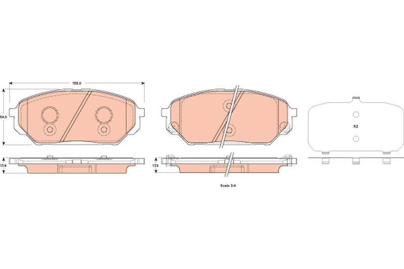 Brake Pad Set, disc brake TRW GDB3527