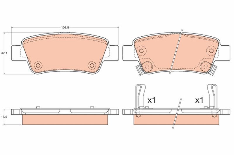 Brake Pad Set, disc brake TRW GDB3576