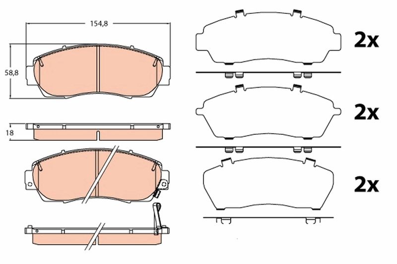 Brake Pad Set, disc brake TRW GDB3581