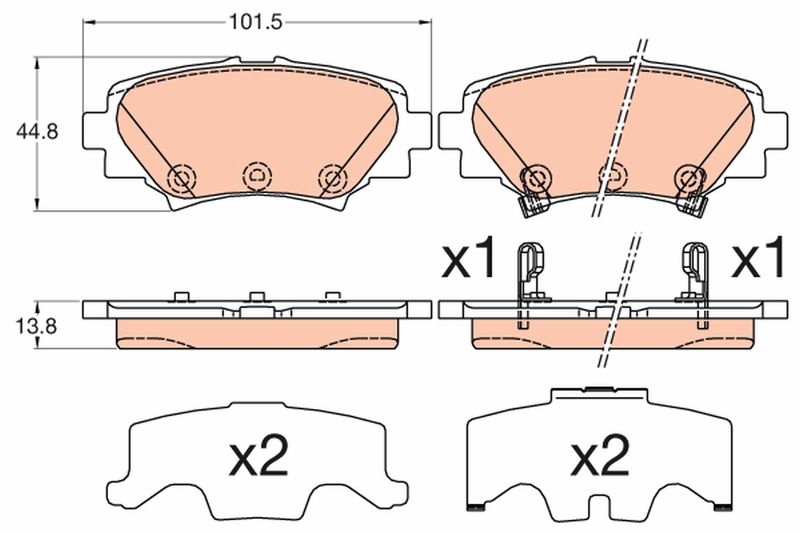 Brake Pad Set, disc brake TRW GDB3593