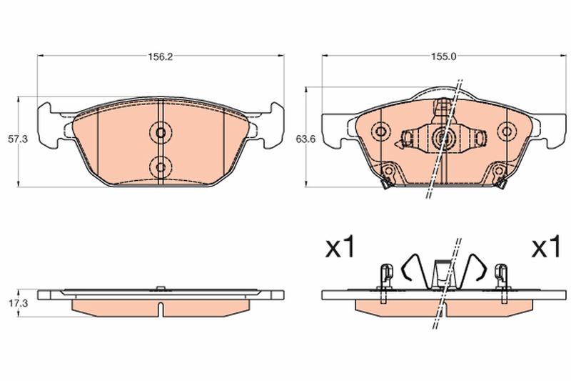 Brake Pad Set, disc brake TRW GDB3600