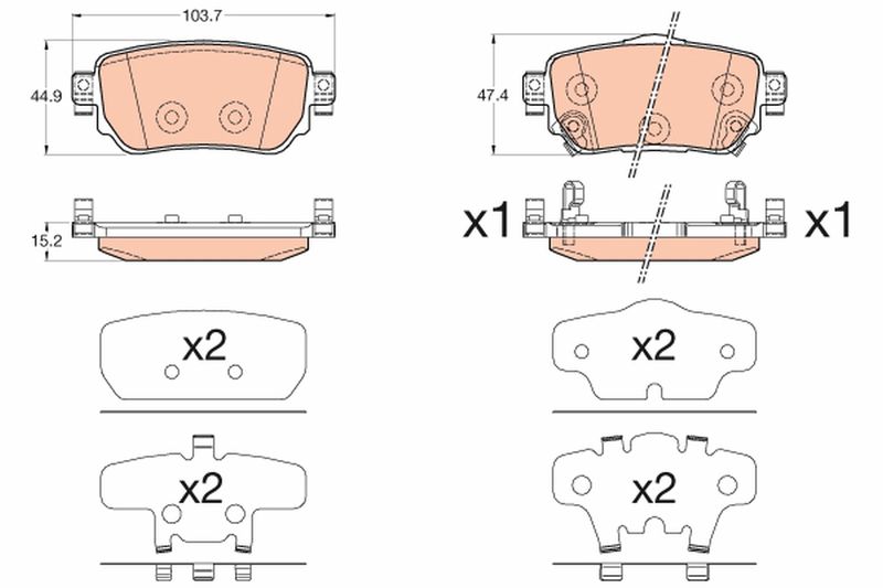 Brake Pad Set, disc brake TRW GDB3617