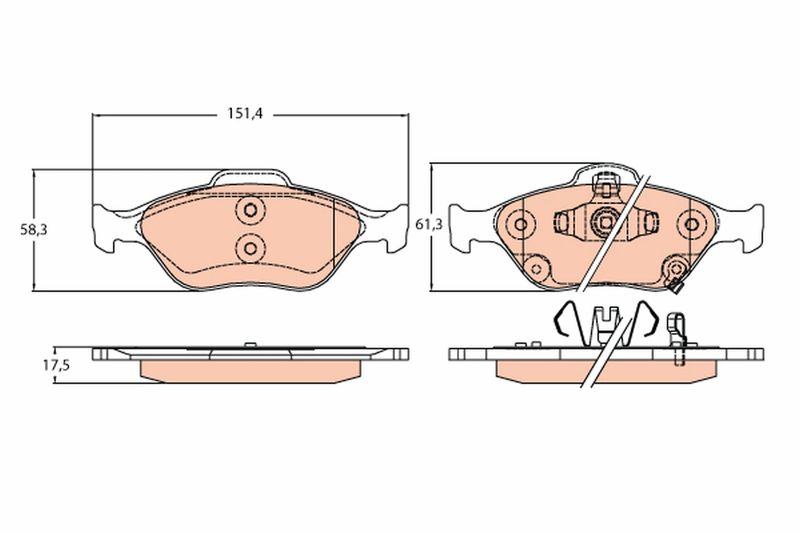 Brake Pad Set, disc brake TRW GDB3625