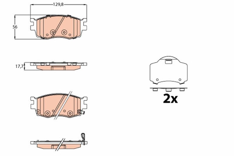 Brake Pad Set, disc brake TRW GDB3626