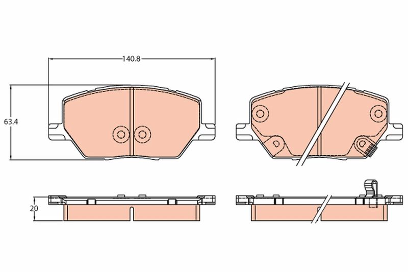 Комплект гальмівних накладок, дискове гальмо TRW GDB3629