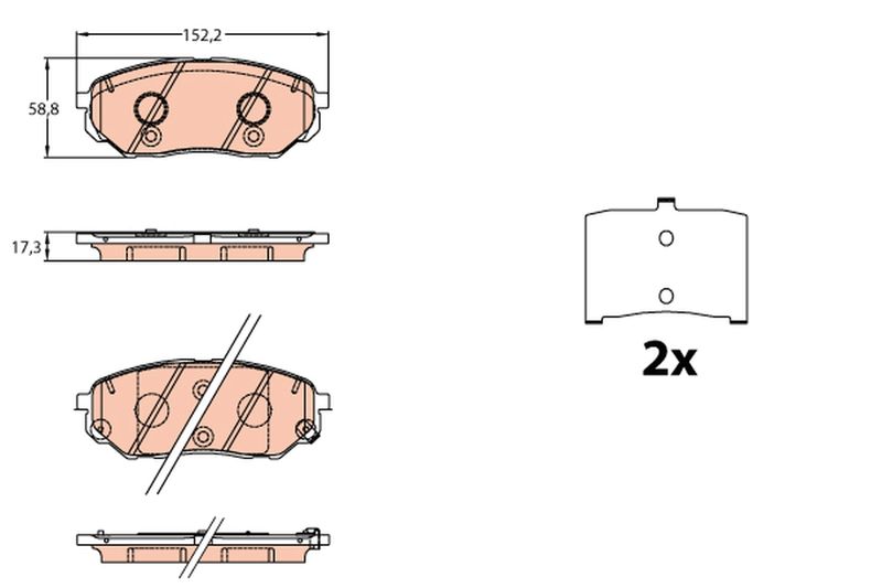 Brake Pad Set, disc brake TRW GDB3638