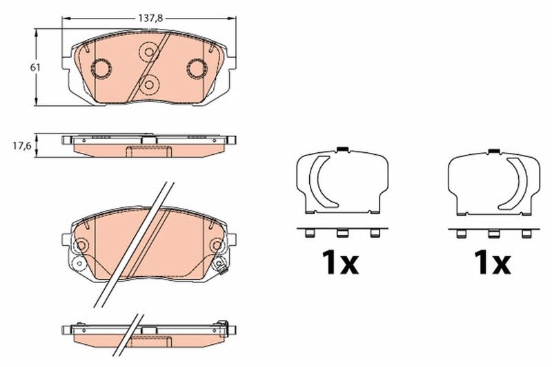 Brake Pad Set, disc brake TRW GDB3642