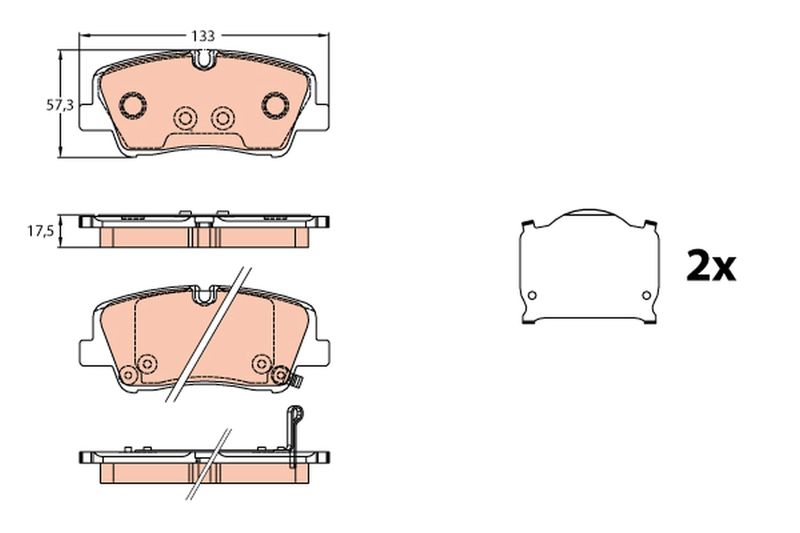 Brake Pad Set, disc brake TRW GDB3646