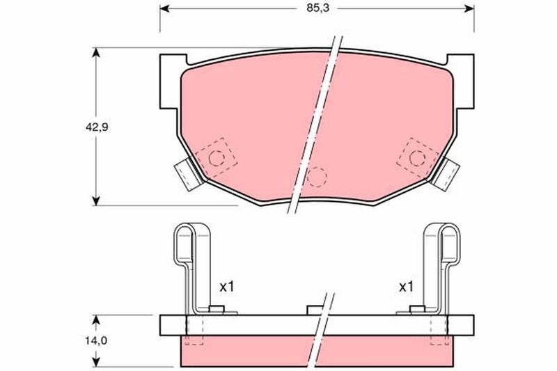 Комплект гальмівних накладок, дискове гальмо TRW GDB368