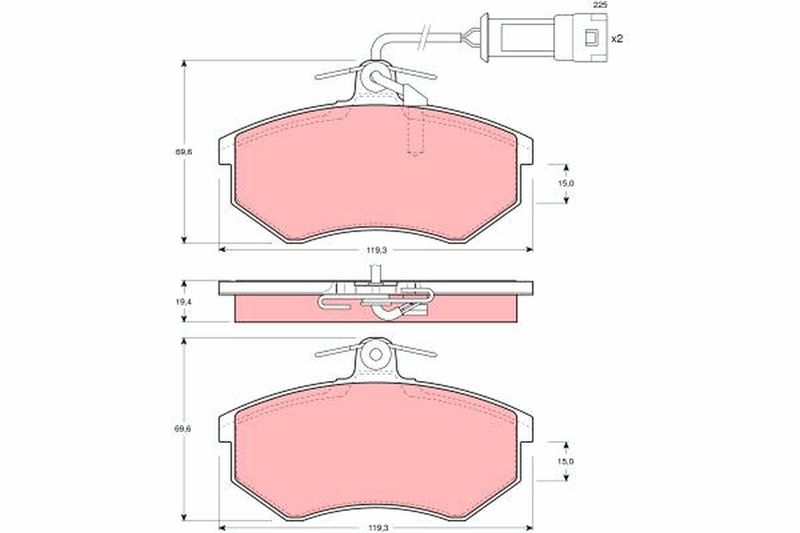 Brake Pad Set, disc brake TRW GDB404