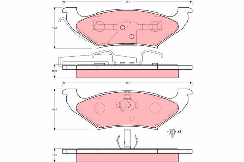 Комплект гальмівних накладок, дискове гальмо TRW GDB4045