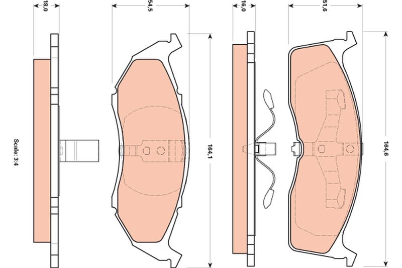 Brake Pad Set, disc brake TRW GDB4091