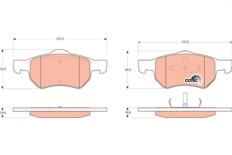 Brake Pad Set, disc brake TRW GDB4128