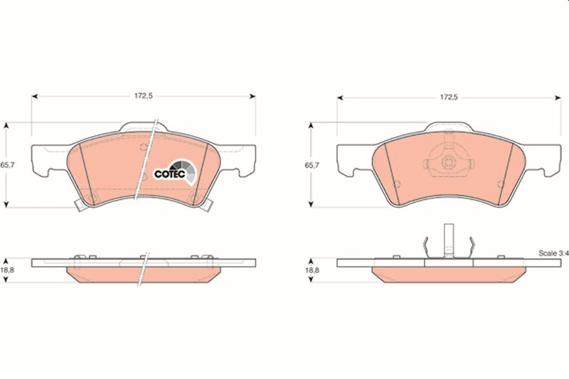 Brake Pad Set, disc brake TRW GDB4129