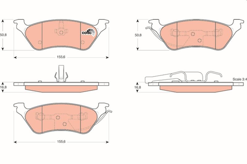 Brake Pad Set, disc brake TRW GDB4130