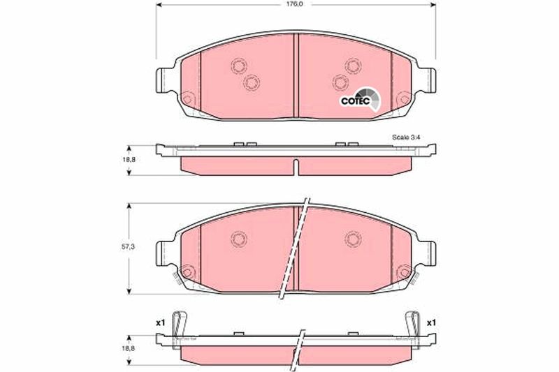 Brake Pad Set, disc brake TRW GDB4136