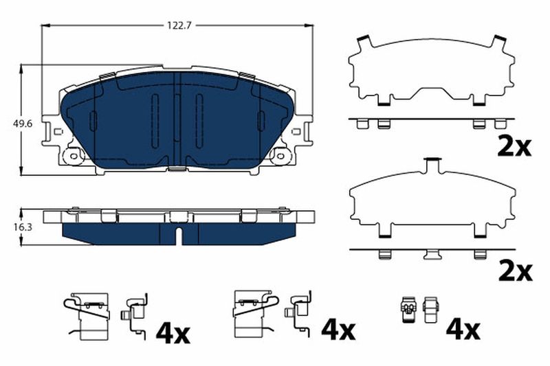 Комплект гальмівних накладок, дискове гальмо TRW GDB4173BTE