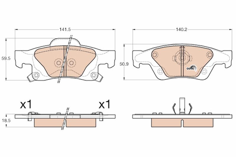 Brake Pad Set, disc brake TRW GDB4448