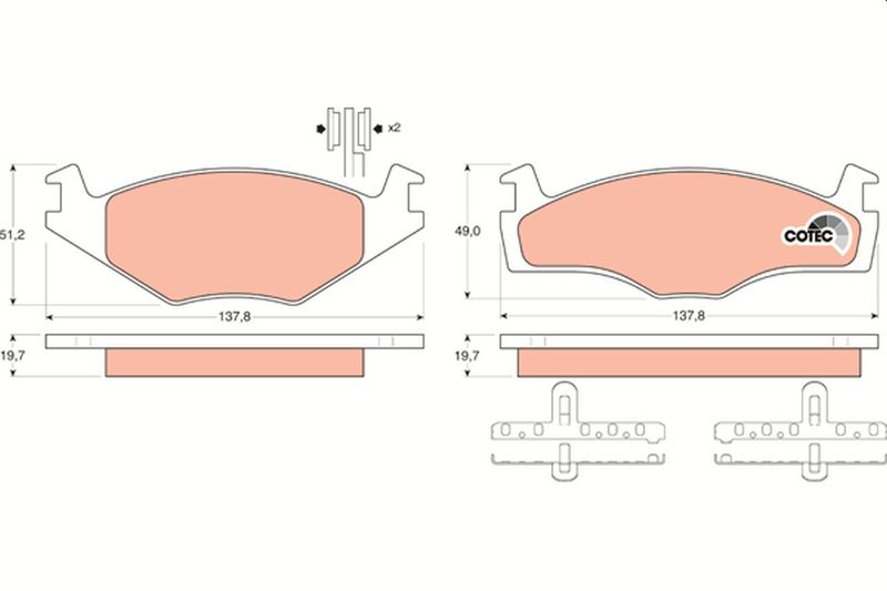 Brake Pad Set, disc brake TRW GDB454