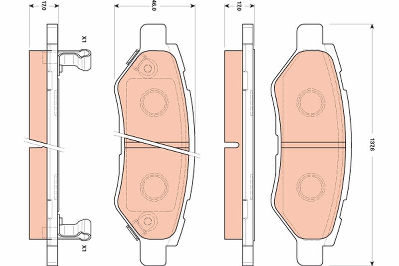 Brake Pad Set, disc brake TRW GDB4602