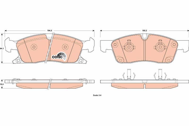 Brake Pad Set, disc brake TRW GDB4603