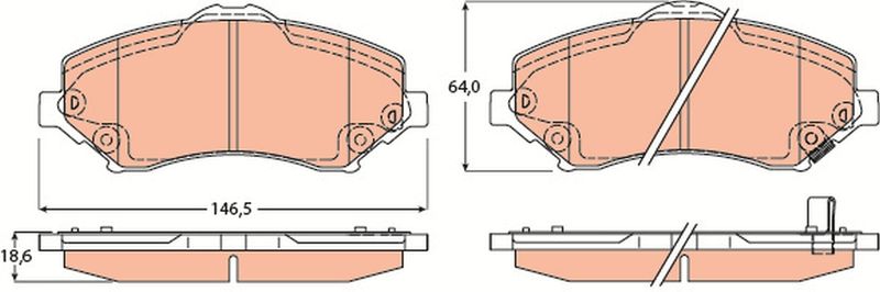 Brake Pad Set, disc brake TRW GDB4605