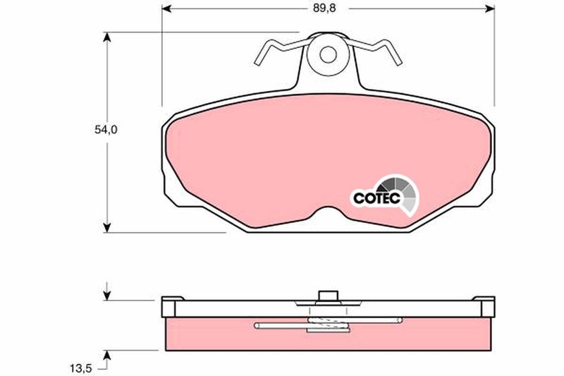 Brake Pad Set, disc brake TRW GDB472