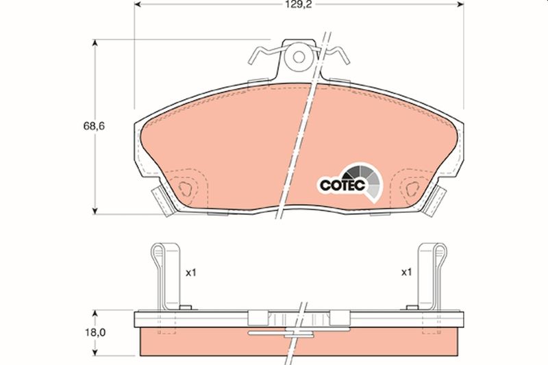 Brake Pad Set, disc brake TRW GDB496