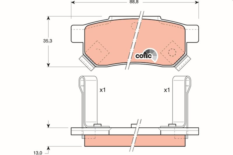 Brake Pad Set, disc brake TRW GDB499