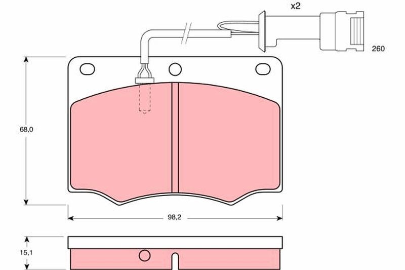 Brake Pad Set, disc brake TRW GDB691