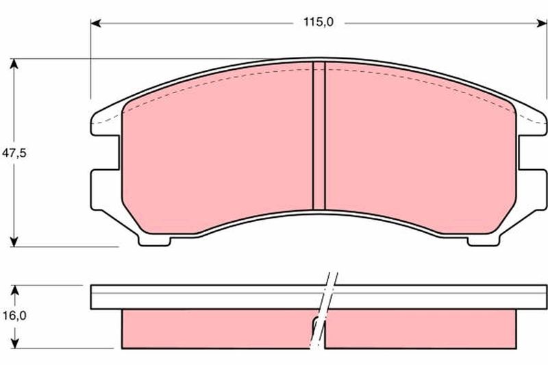 Комплект гальмівних накладок, дискове гальмо TRW GDB731