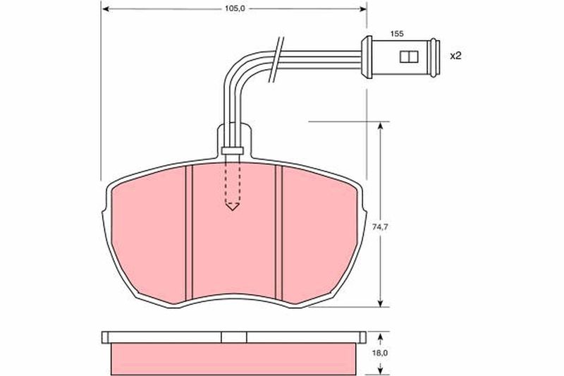 Stabdžių trinkelių rinkinys, diskinis stabdys TRW GDB759