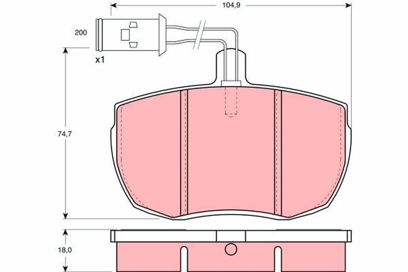 Комплект гальмівних накладок, дискове гальмо TRW GDB789