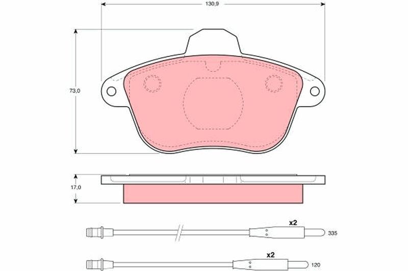 Комплект гальмівних накладок, дискове гальмо TRW GDB796