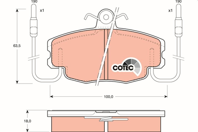 Brake Pad Set, disc brake TRW GDB807