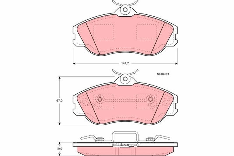 Brake Pad Set, disc brake TRW GDB815