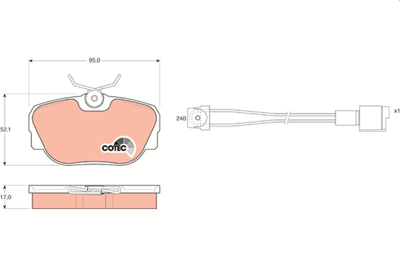 Brake Pad Set, disc brake TRW GDB820