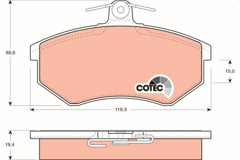 Brake Pad Set, disc brake TRW GDB826