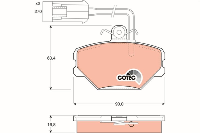 Brake Pad Set, disc brake TRW GDB852